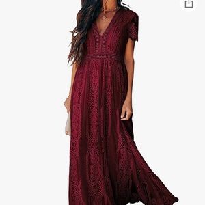 Lace Detail XXL Bridesmaid Maxi Dress